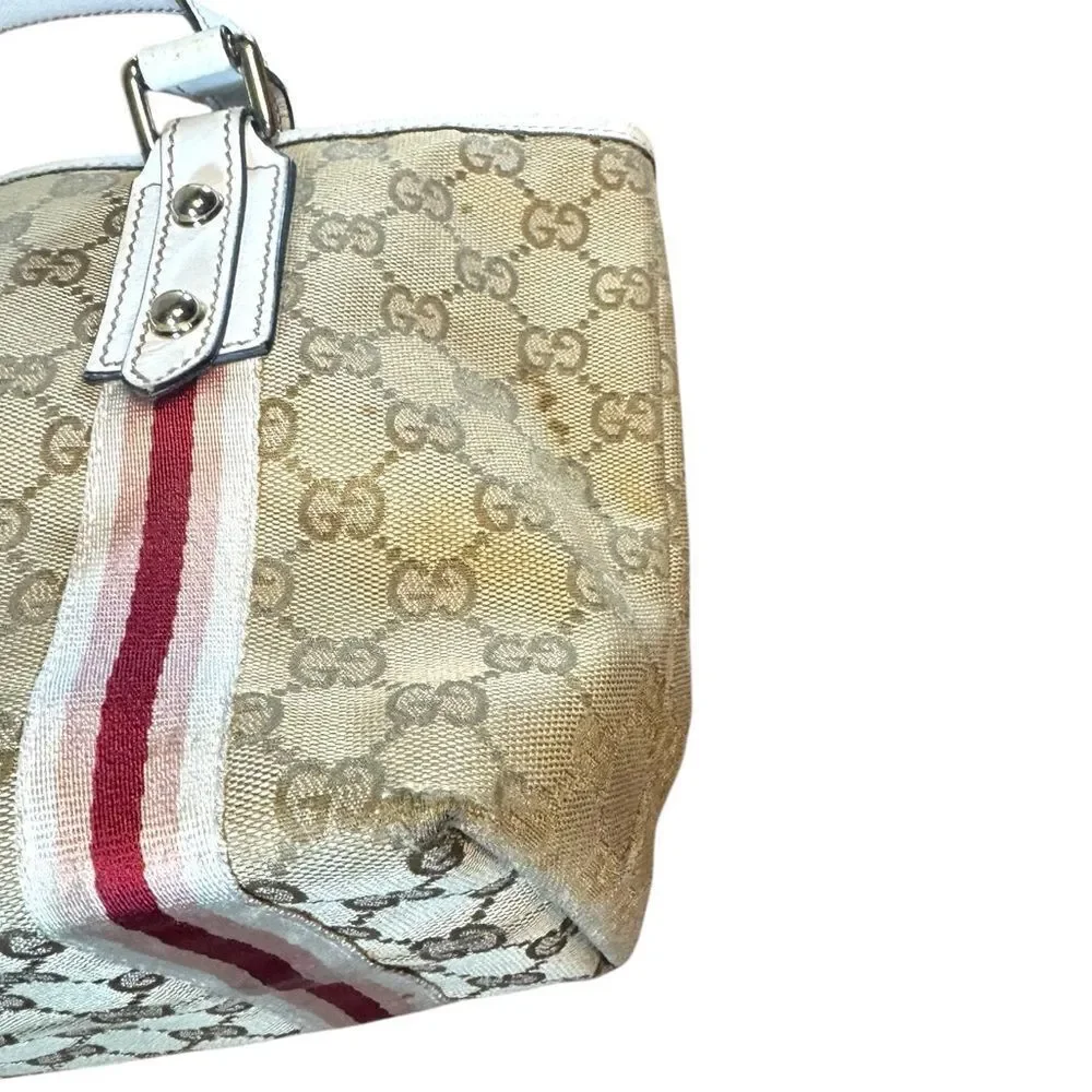GUCCI GG Beige Canvas Jolicouer Mini Tote Bag With Starfish Charm
